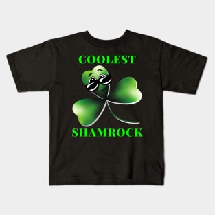 Coolest Shamrock St Patricks Day Kids T-Shirt